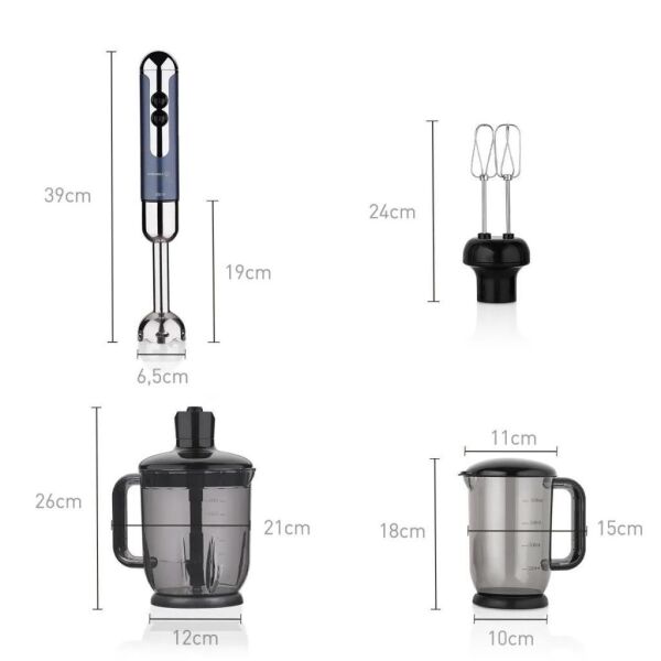 KORKMAZ A447-13 MİA MEGA DELUXE BLENDER SET AZURA/KROM