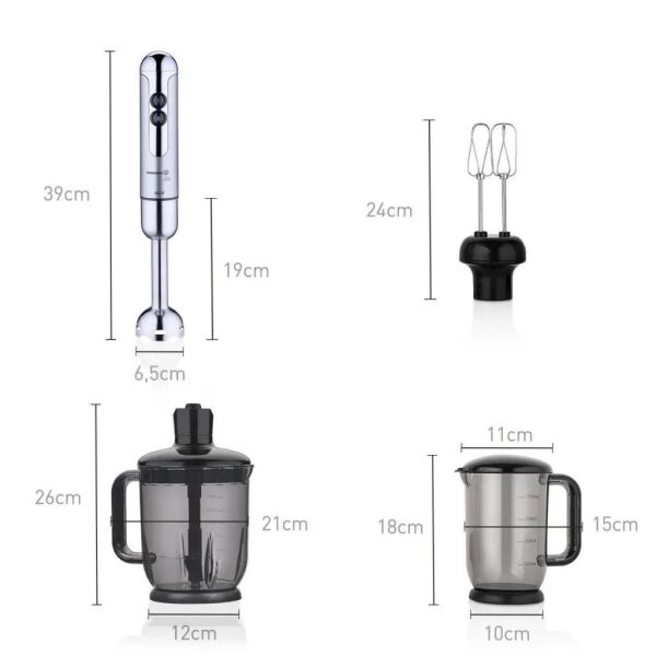 KORKMAZ A447-16 MİA MEGA DELUXE BLENDER SET İNOX/KROM